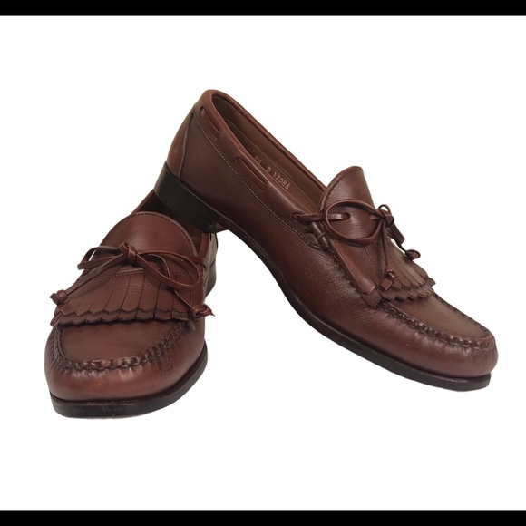 Allen Edmonds Brown Bowtie Leather Loafers US 8.5 - Picture 2 of 9